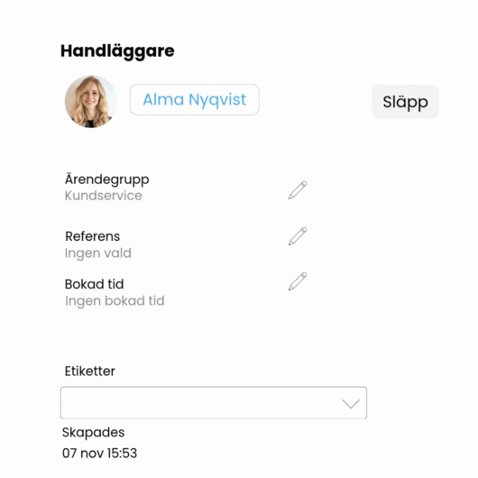Tilldelning av ärenden inom organisationen.